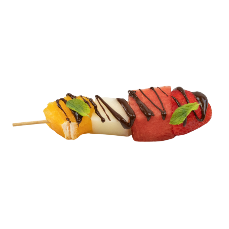 Brocheta de fruta y choco