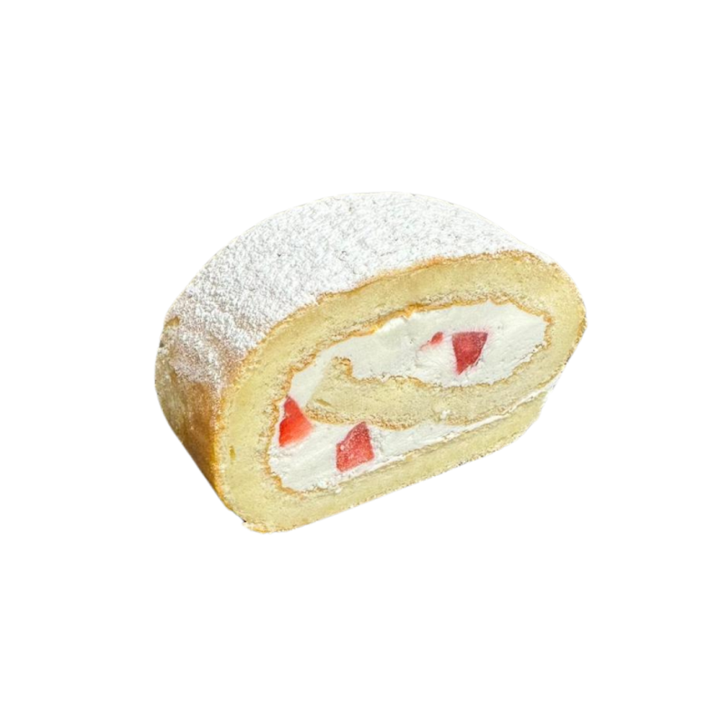 Roll farcit de maduixes amb nata