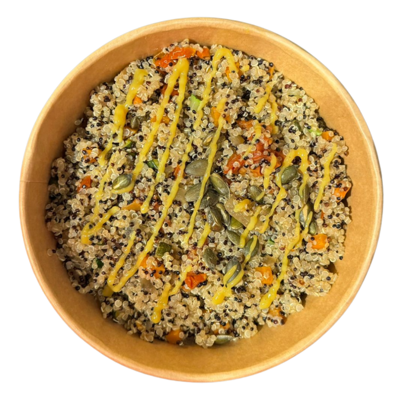 Quinoa amb verduretes i mostassa