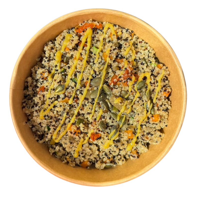 Quinoa con verduritas y mostaza