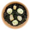 Arroz negre amb rap a l'andalusa i maionesa cítrica