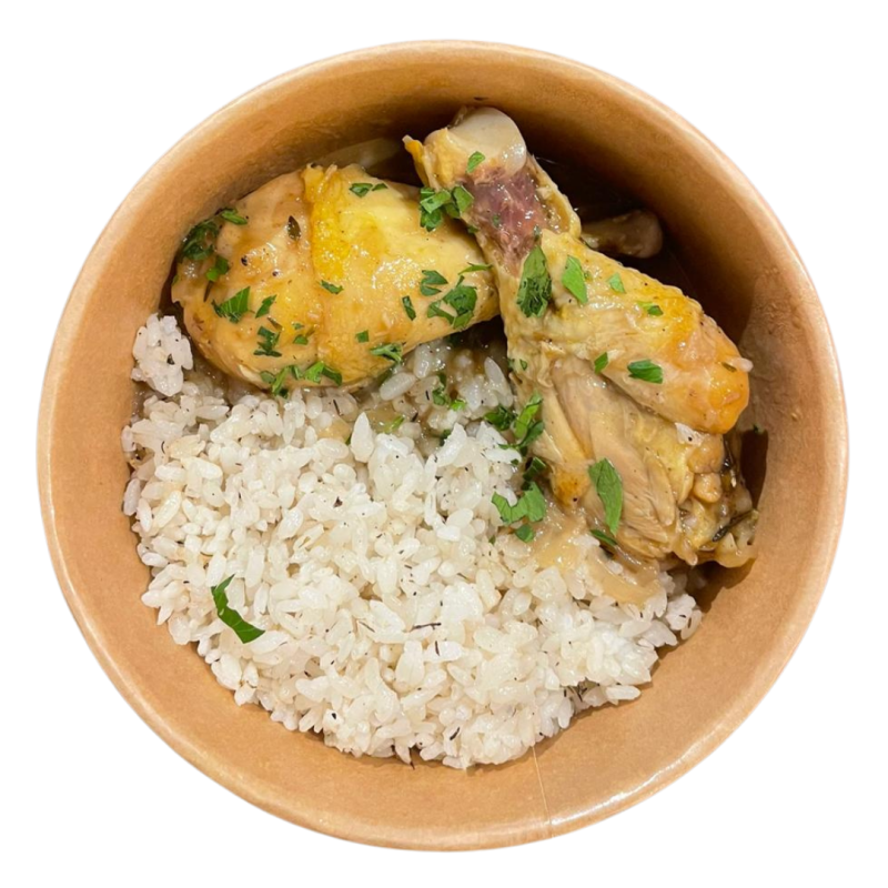 Muslitos de pollo al ajillo con arroz