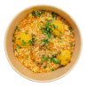 Arroz meloso de butifarra y romesco