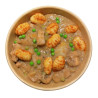 Guiso de sepia con tomate, guisantes y gnocchis de patata al pimentón