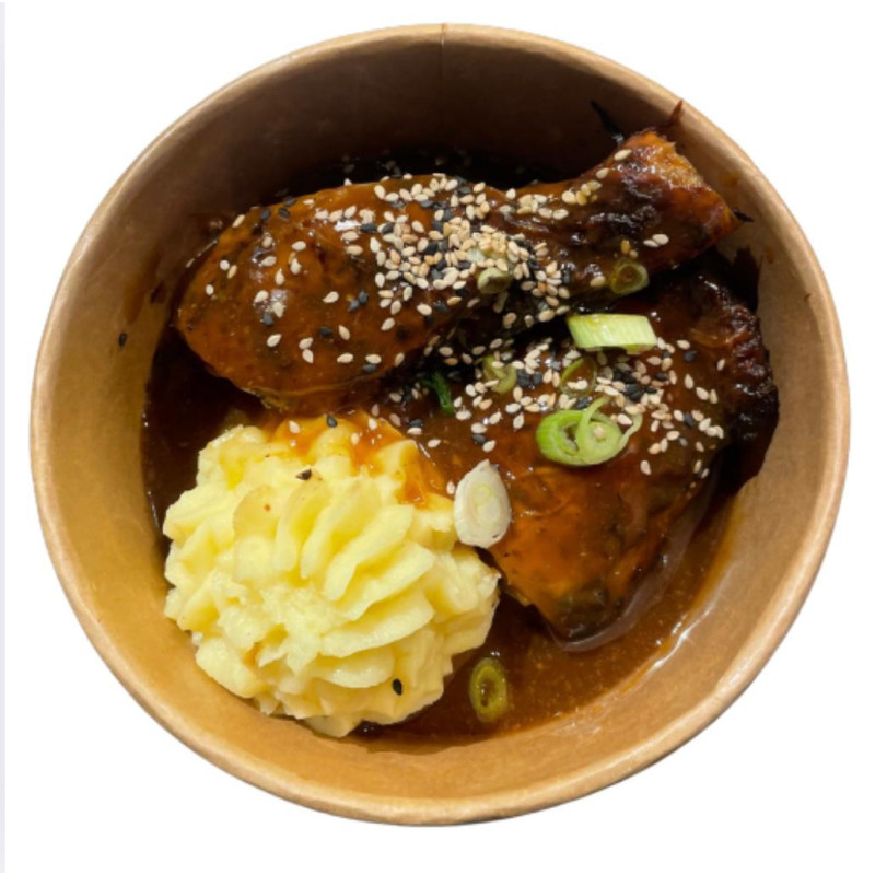 Pollo en 3 cocciones con puré de patata