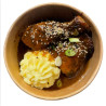 Pollo en 3 cocciones con puré de patata