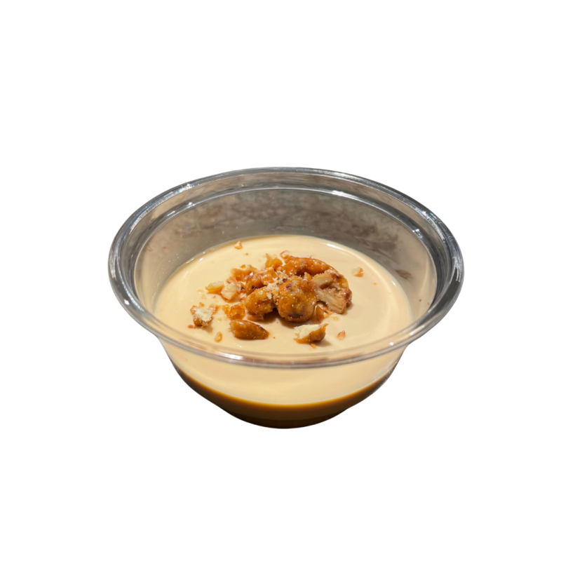 Pannacota de caramel amb fruits secs garrapinyats