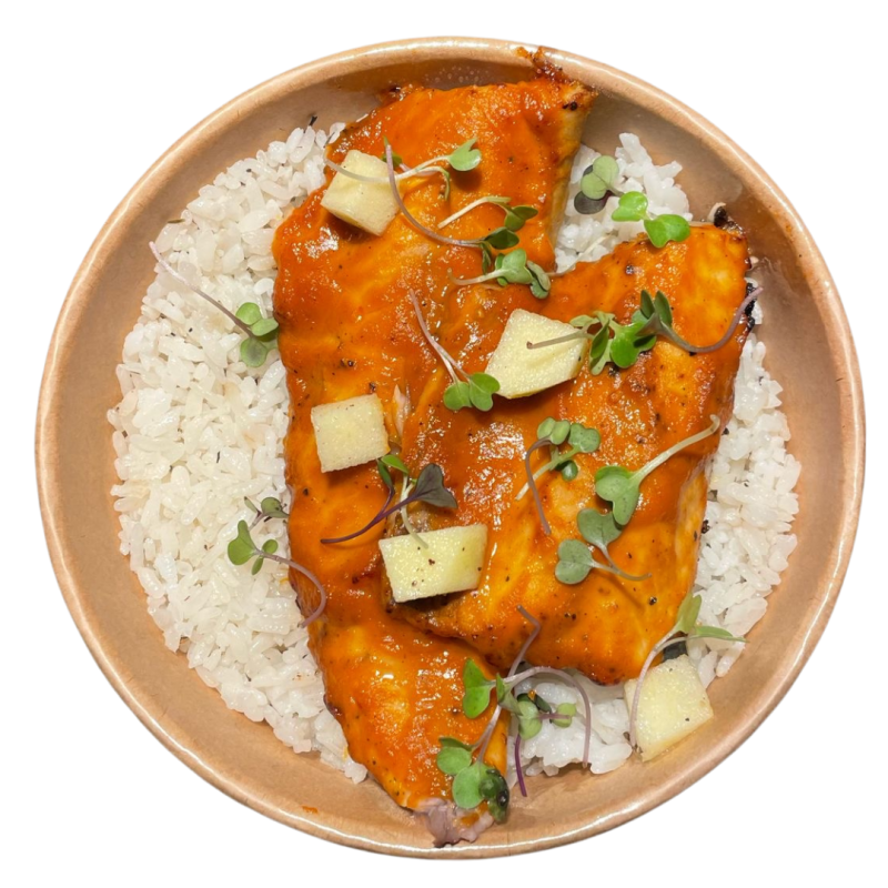 Filete de caballa vizcaína a nuestra manera con arroz blanco