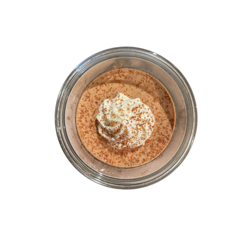 Pannacotta de xocolata amb chantilly