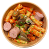 Rigatoni al pomodoro amb botifarra i bolets