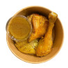 Pollo a l'ast con patata al caliu