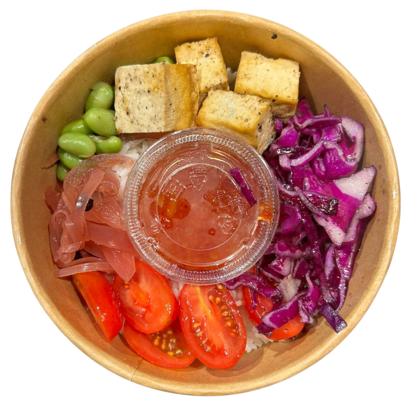 Poke Bowl de tofu con sweet chili