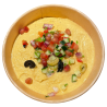 Hummus de calabaza asada con picada griega y regañás