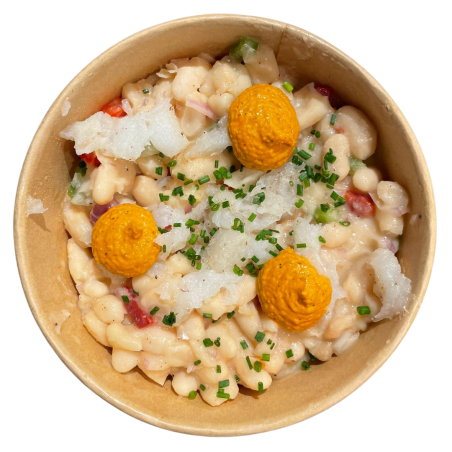 Empedrat con bacalao y salsa romesco