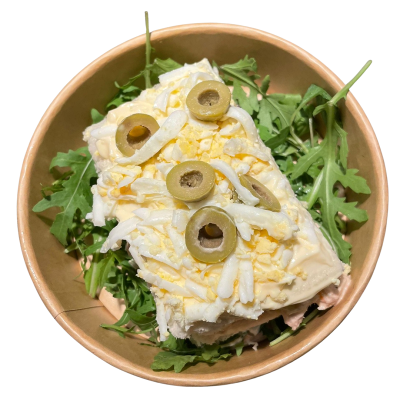 Pastel frío de atún y cangrejo