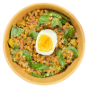 Ensalada de lentejas con pesto y huevo duro
