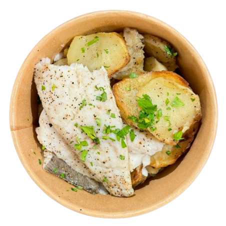 Gallineta al horno con patatas y cebolla