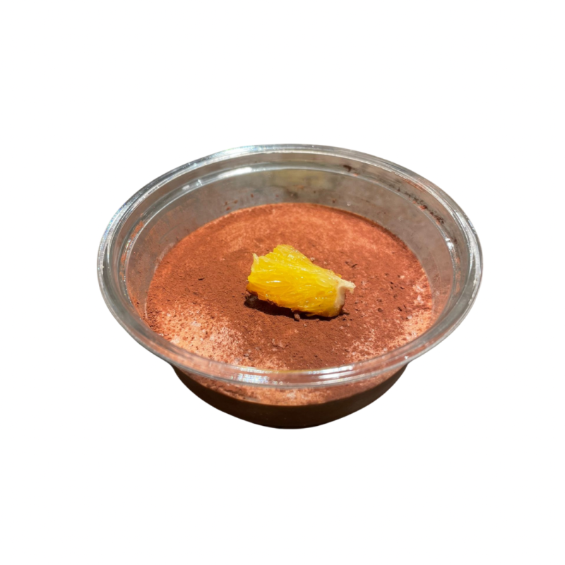 Mousse de xocolata amb pa de pessic de taronja