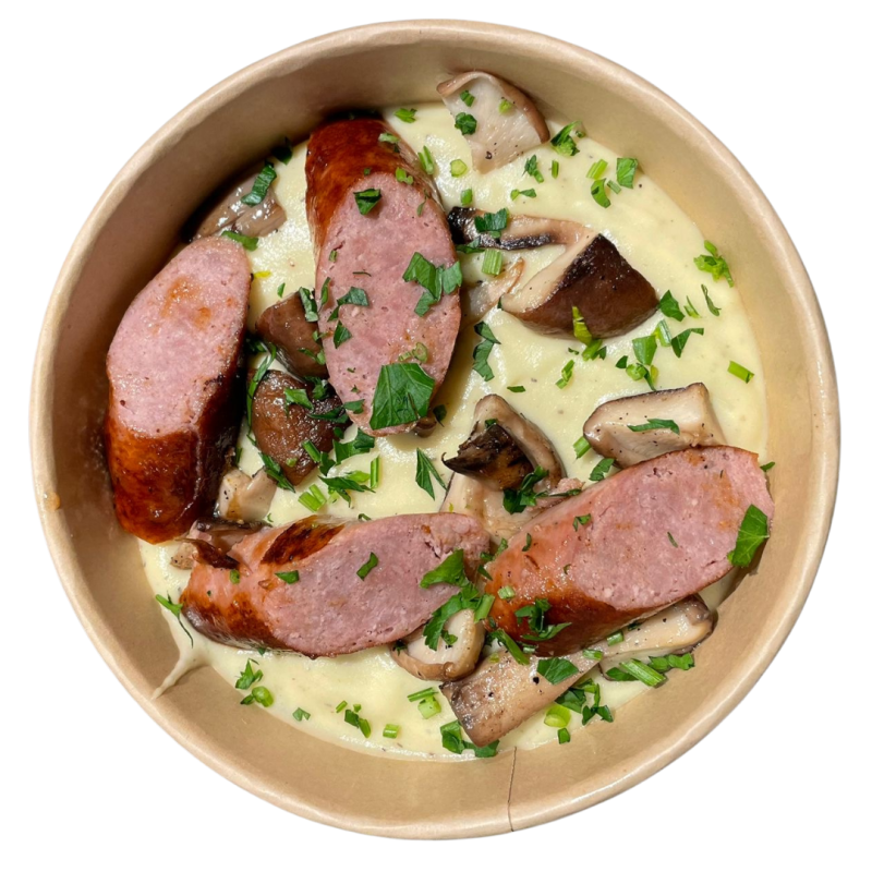 Parmentier trufada amb botifarra i bolets de temporada