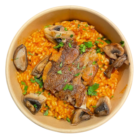 Arroz de 3 carnes con trio de setas