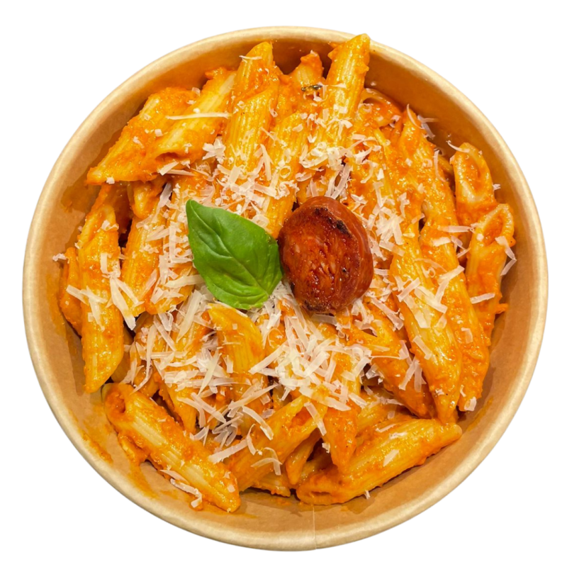 Macarrons amb sobrassada i xoriço