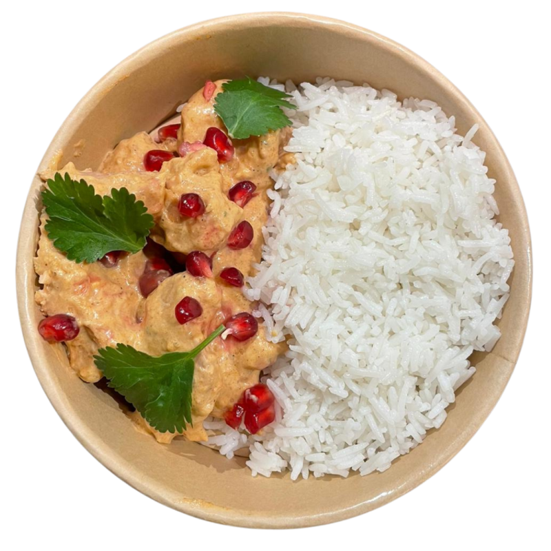 Butter chicken con arroz basmati