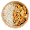 Pollo agridulce con almendras y arroz