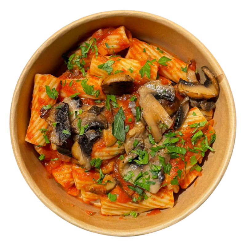 Rigatoni amb ragú de bolets