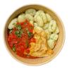 Filets de lluç amb salsa amb gnocchis a l'anet i llimona