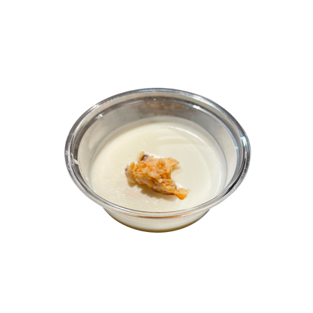 Mousse de chocolate blanco con crujiente de cereales