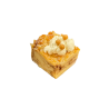 Pudding de pan brioche con naranja, almendra y chantilly
