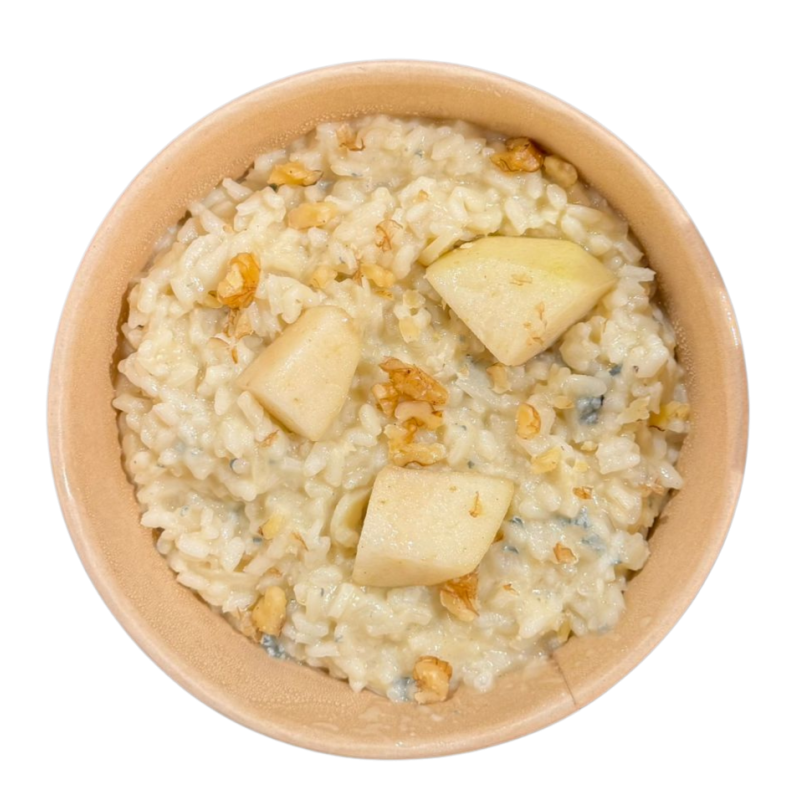 Risotto cremós de gorgonzola, pera i nous