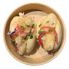 Baos de pescado con coleslaw y cebolla encurtida