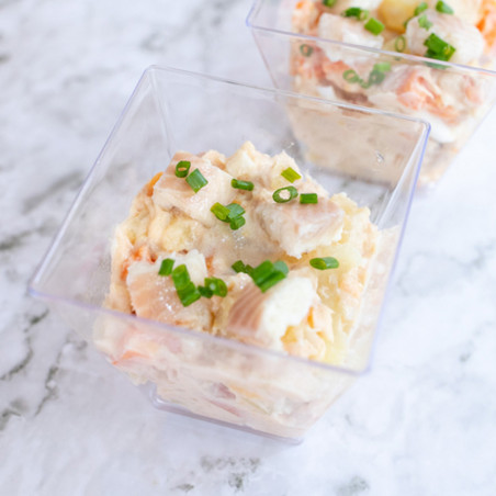Ensaladilla con anguila ahumada