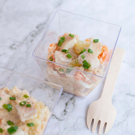 Ensaladilla con anguila ahumada