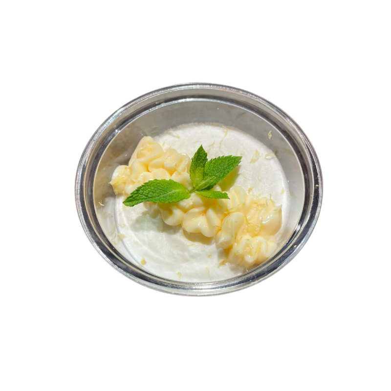 Mousse de limón con crema de limón