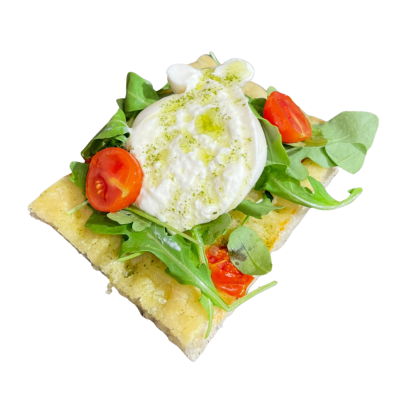 Focaccia Caprese con burrata