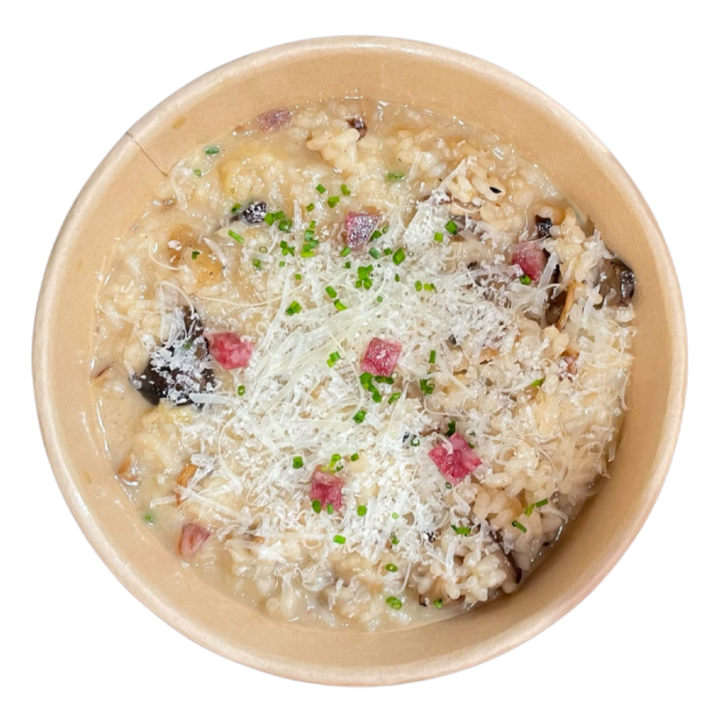 Arroz cremoso de setas y salsichón Joselito