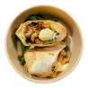 Fajita de pollastre marinat amb espinacs i maionesa de mostassa i mel