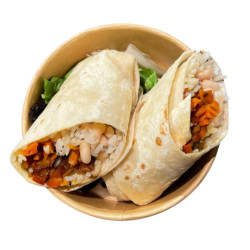 Wrap de verdures i hummus vegà